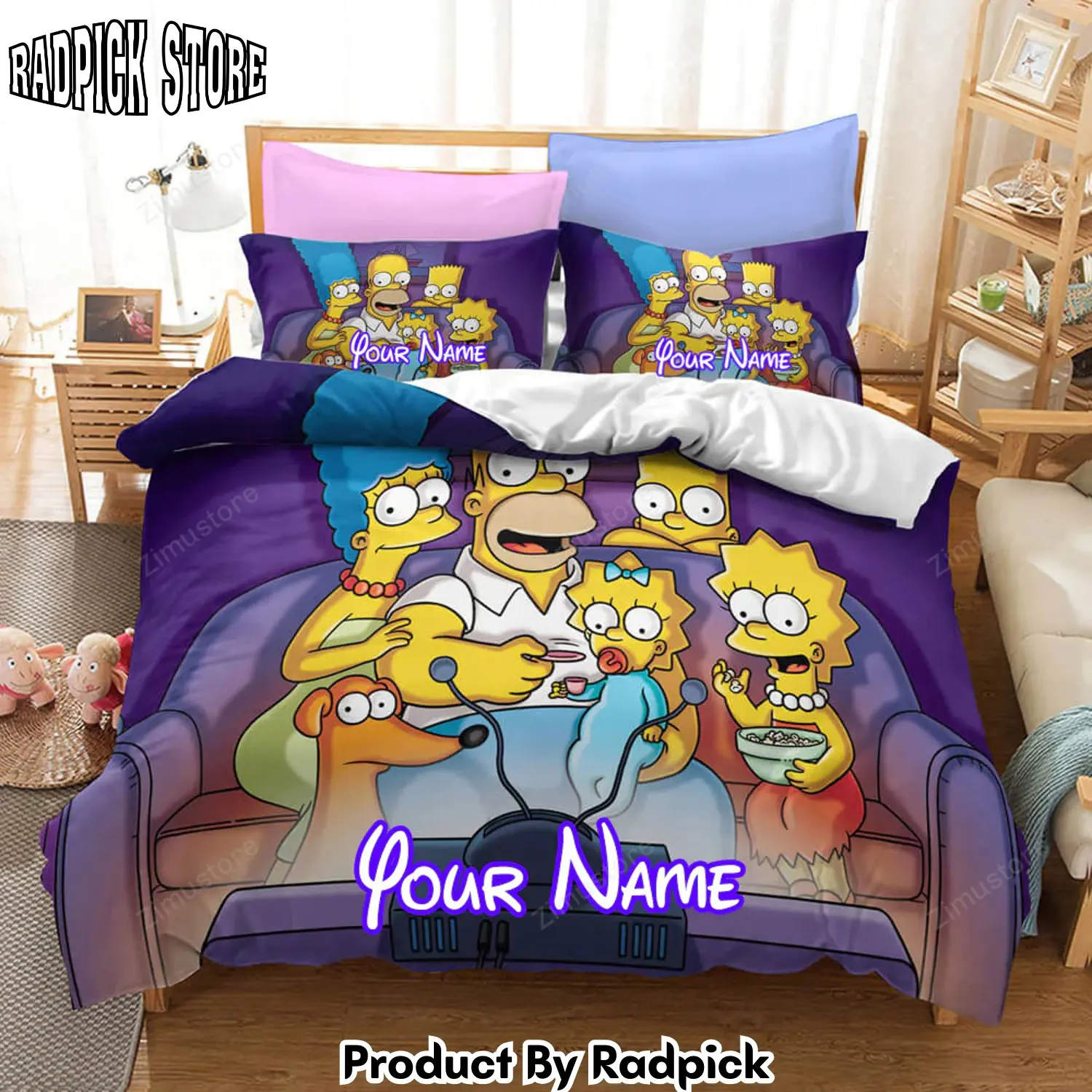 Radpick the simpsons cosplay personalized name bedding set duvet covers bed sheets sets9297 rp327926